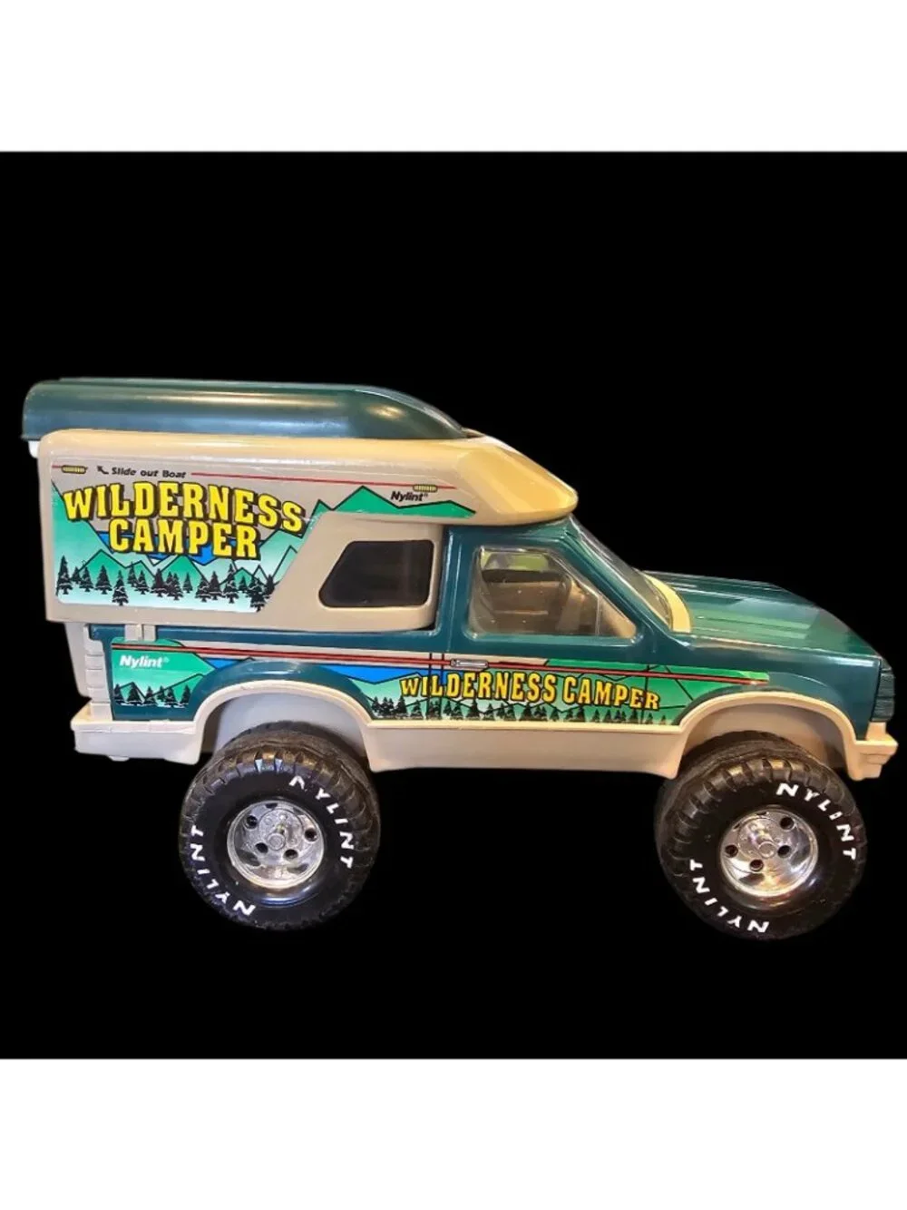 VTG 2 Nylint Ford 4 X 4 Toy Trucks Wilderness Camper With Boat Green 90s
